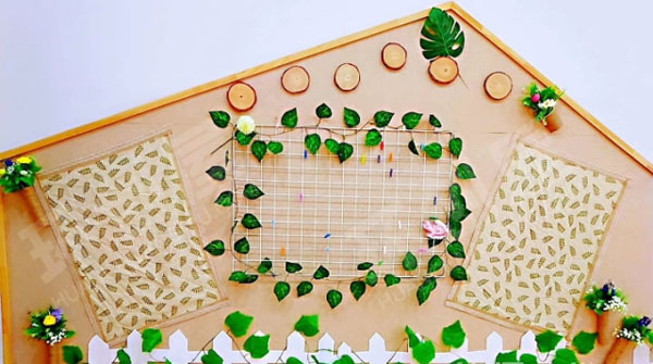 幼儿园小清新风格环境创设家园联系栏图片