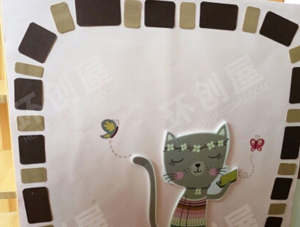 幼儿园咖色系家园联系栏图片