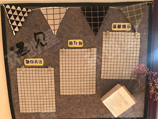 幼儿园格子布环创家园联系栏图片