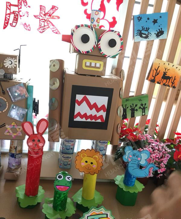 幼儿园纸盒手工制作创意作品展示图片