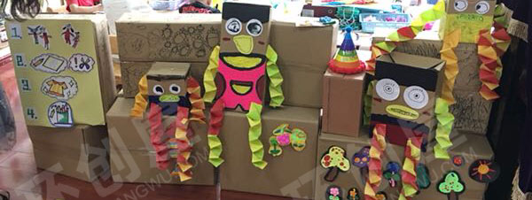 幼儿园纸盒手工制作创意作品展示图片