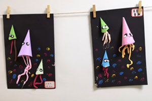 幼儿园手工水母创意美术作品展示图片9张