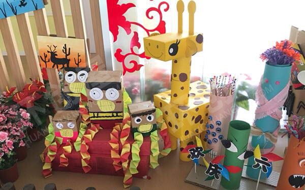 幼儿园纸盒手工制作创意作品展示图片