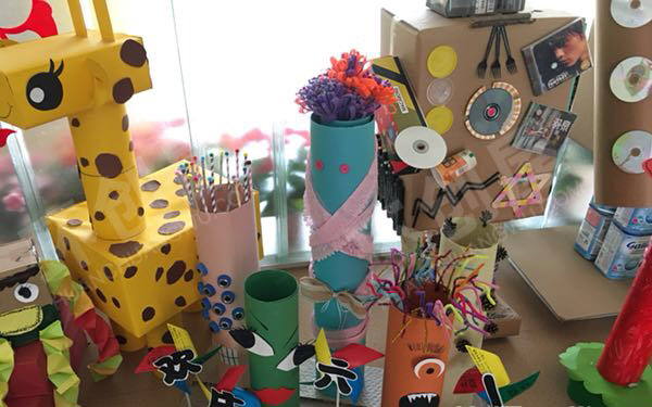 幼儿园纸盒手工制作创意作品展示图片