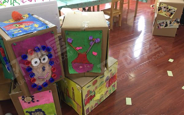 幼儿园纸盒手工制作创意作品展示图片