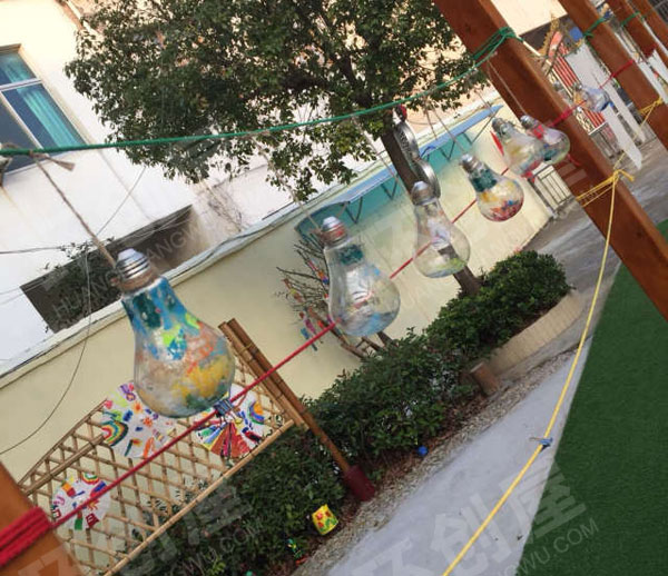 幼儿园户外各种游戏与美术作品图片