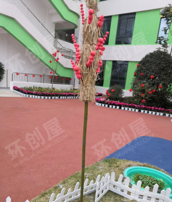 幼儿园户外新年丰收小场景图片