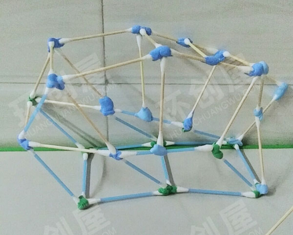 幼儿园建构区棉签搭建房子图片