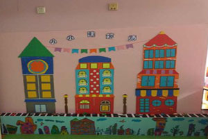 幼儿园建构区墙面布置小小建筑师图片2张