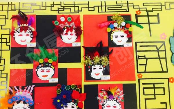 幼儿园美工区废物利用中国文化创意作品图片