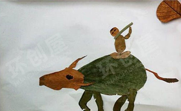 幼儿园美工区树叶贴画图片