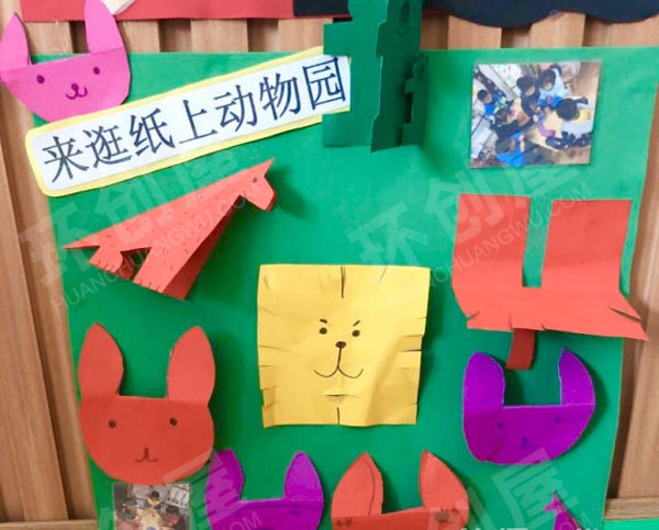幼儿园走进纸王国主题墙图片