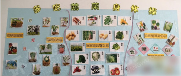 幼儿园多吃蔬菜身体棒墙面布置图片