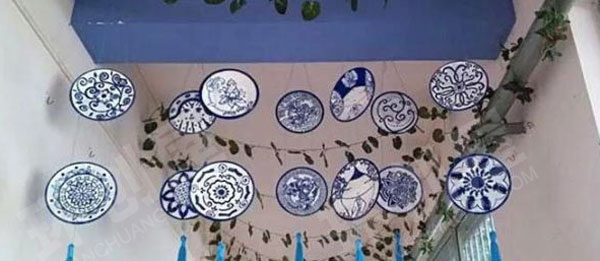 幼儿园中国文化青花瓷风格吊饰图片