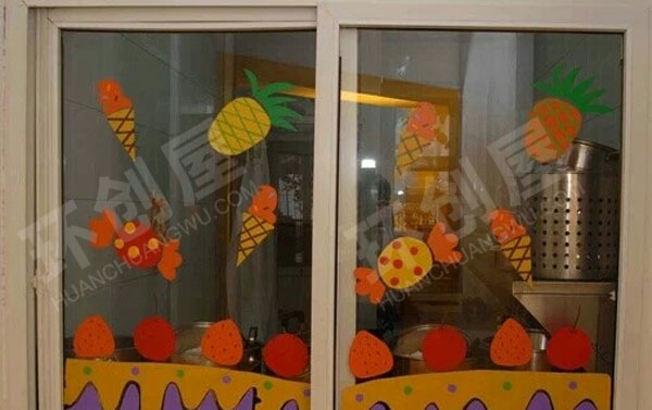 幼儿园透明玻璃窗卡通可爱贴画图片