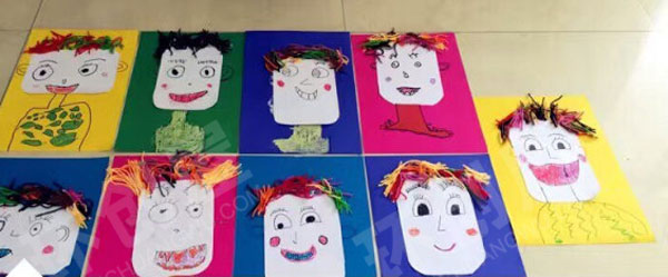 幼儿园作品展示画自己图片
