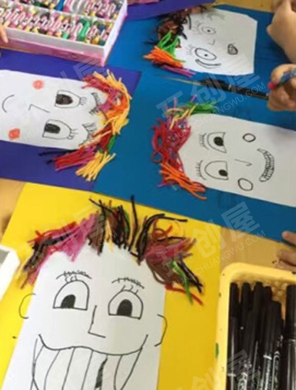 幼儿园作品展示画自己图片