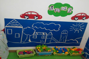 幼儿园建构区环创墙面城堡图片2张