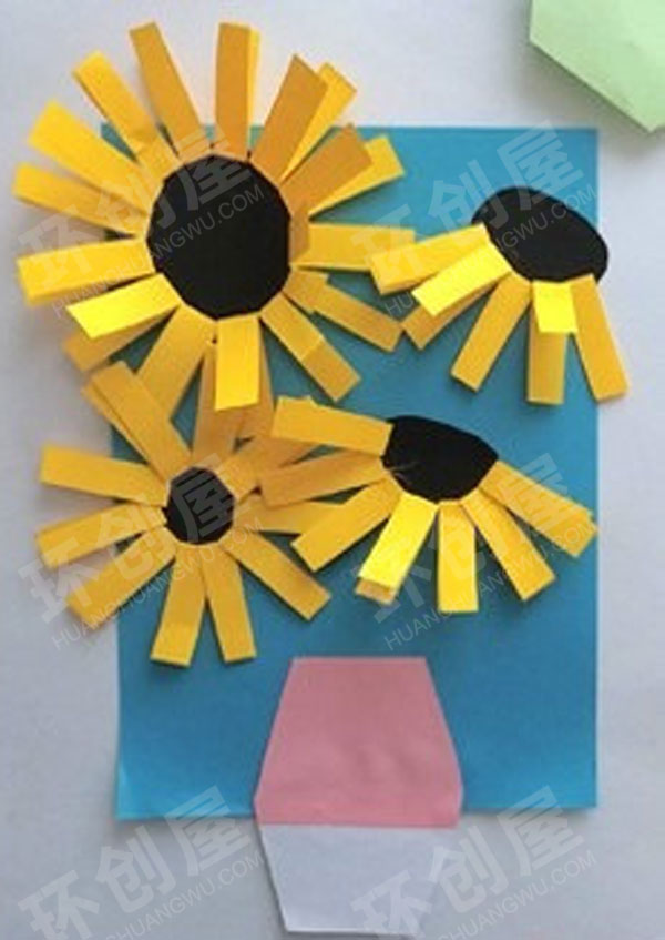 幼儿园美工区向日葵手工图片
