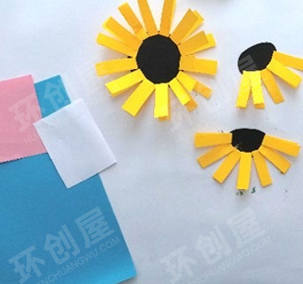 幼儿园美工区向日葵手工图片