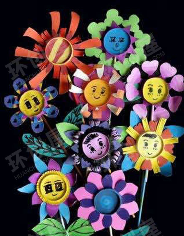 幼儿园美工区手工纸杯花图片