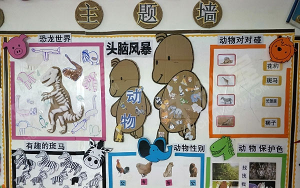 幼儿园各种动物主题墙图片