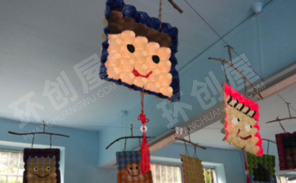 幼儿园鸡蛋托绘画中国风吊饰图片