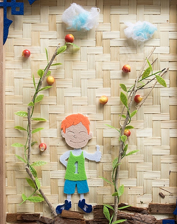幼儿园竹编树枝卡通精美吊挂饰图片