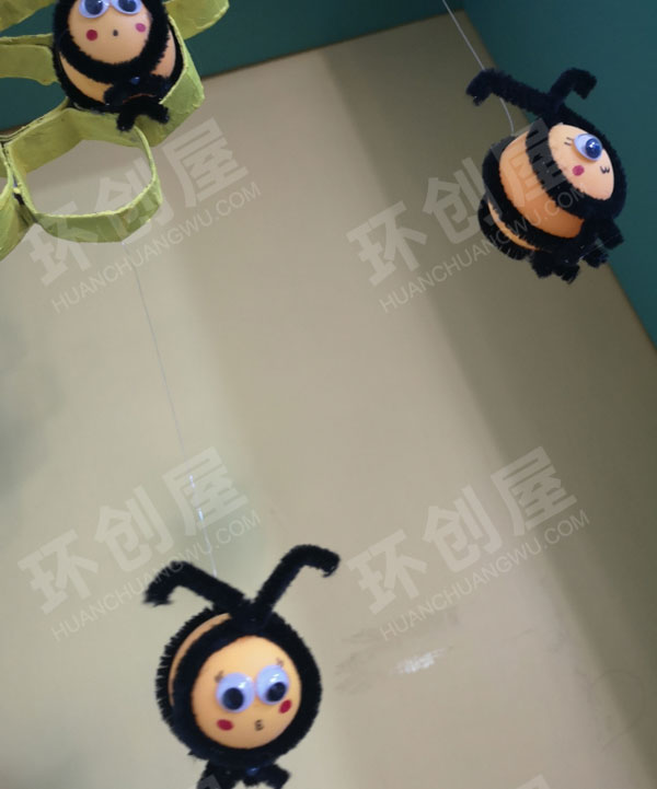 幼儿园手工毛根小蜜蜂挂饰图片