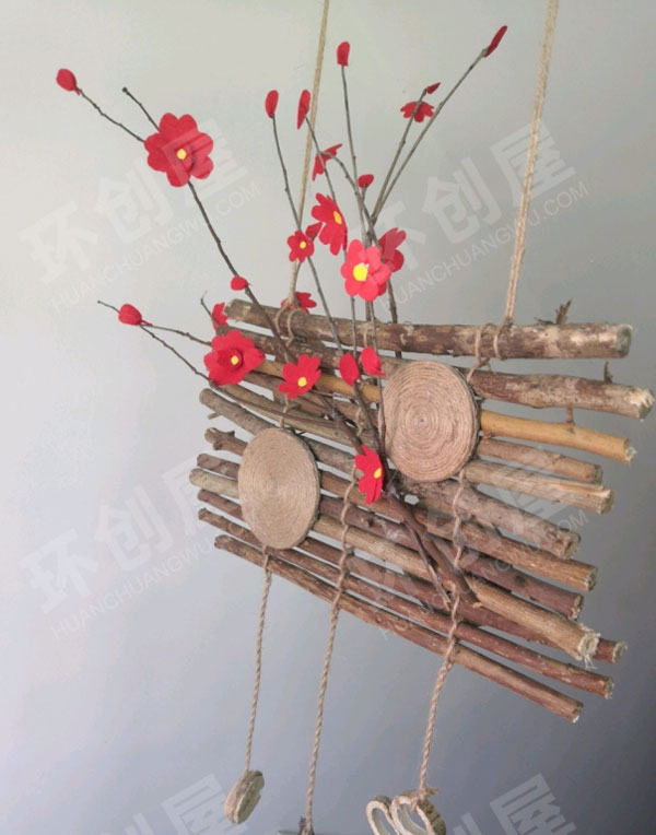 幼儿园竹编树枝卡通精美吊挂饰图片