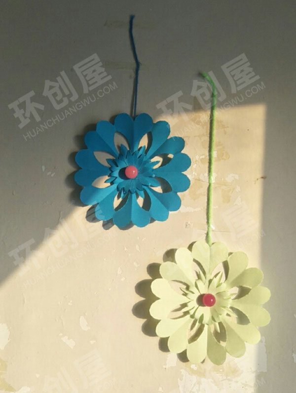 幼儿园手工卡纸花挂饰图片