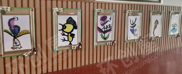 幼儿园森系田园风走廊墙面手工创意作品图片
