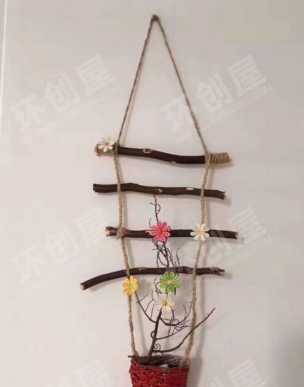 幼儿园走廊墙面麻绳艺术挂饰图片