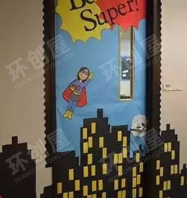 幼儿园教室门贴纸装饰图片
