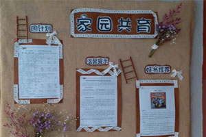 幼儿园牛皮色底板自然材料家园联系栏图片9张