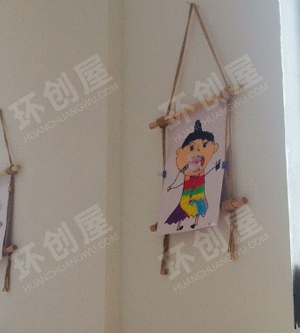 幼儿园创意绘画室作品墙面展示图片