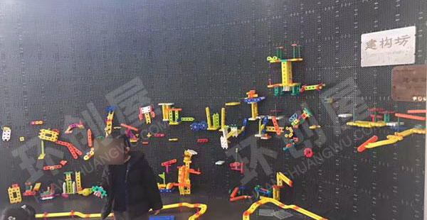幼儿园建构区墙面立体建筑图片