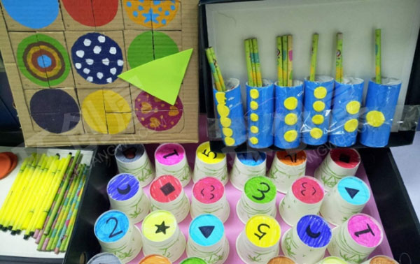 幼儿园益智区自制数学教玩具图片