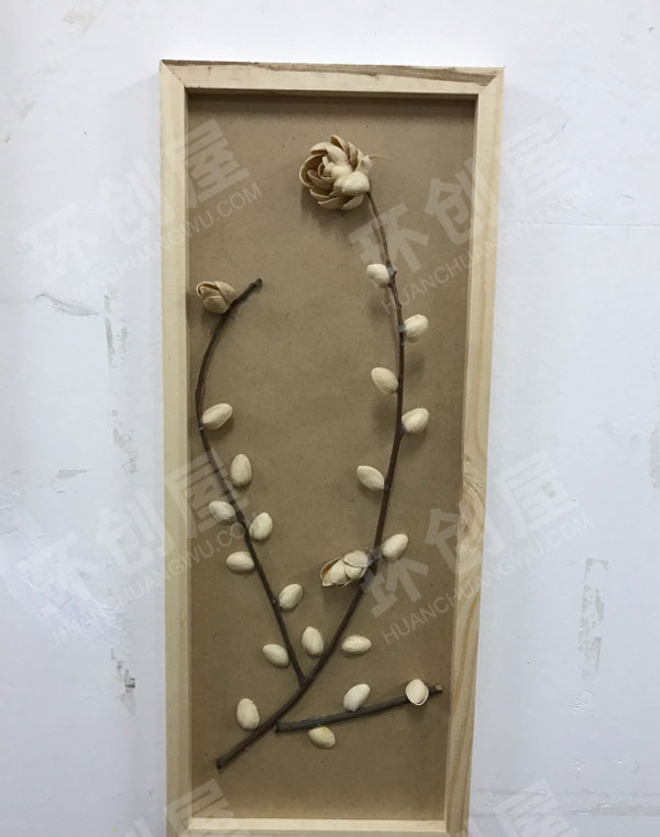 幼儿园树枝果壳粘贴画面布置图片