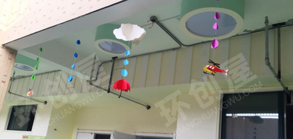幼儿园白云雨滴飞机吊饰图片