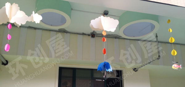 幼儿园白云雨滴飞机吊饰图片
