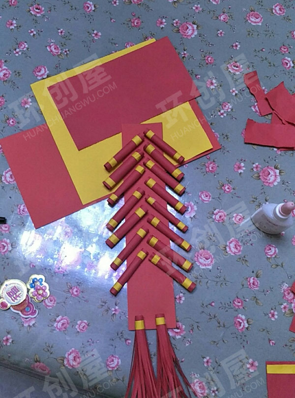 幼儿园手工鞭炮挂饰图片