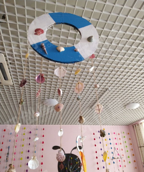 幼儿园贝壳空中挂饰图片