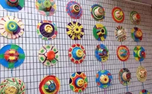 幼儿园走廊墙面草帽彩绘装饰作品集图片