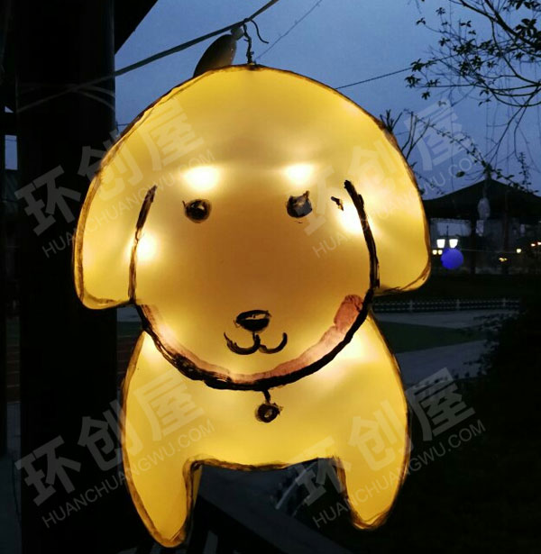 幼儿园户外废物利用自制卡通灯图片