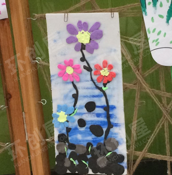 幼儿园户外展观春天的花手工制作图片