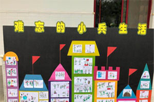幼儿园户外娃娃小军营主题展板图片2张