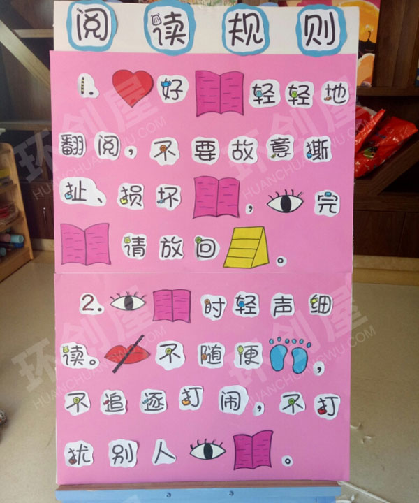 幼儿园阅读规则图文相结合展板图片