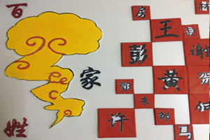 幼儿园阅读区中国风墙面百家姓图片2张