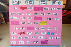 幼儿园阅读规则图文相结合展板图片